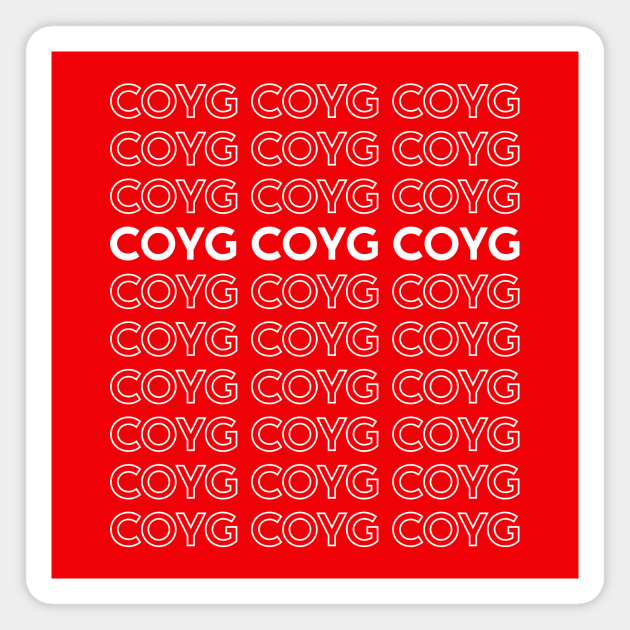 COYG COYG COYG (White) Magnet by truffela